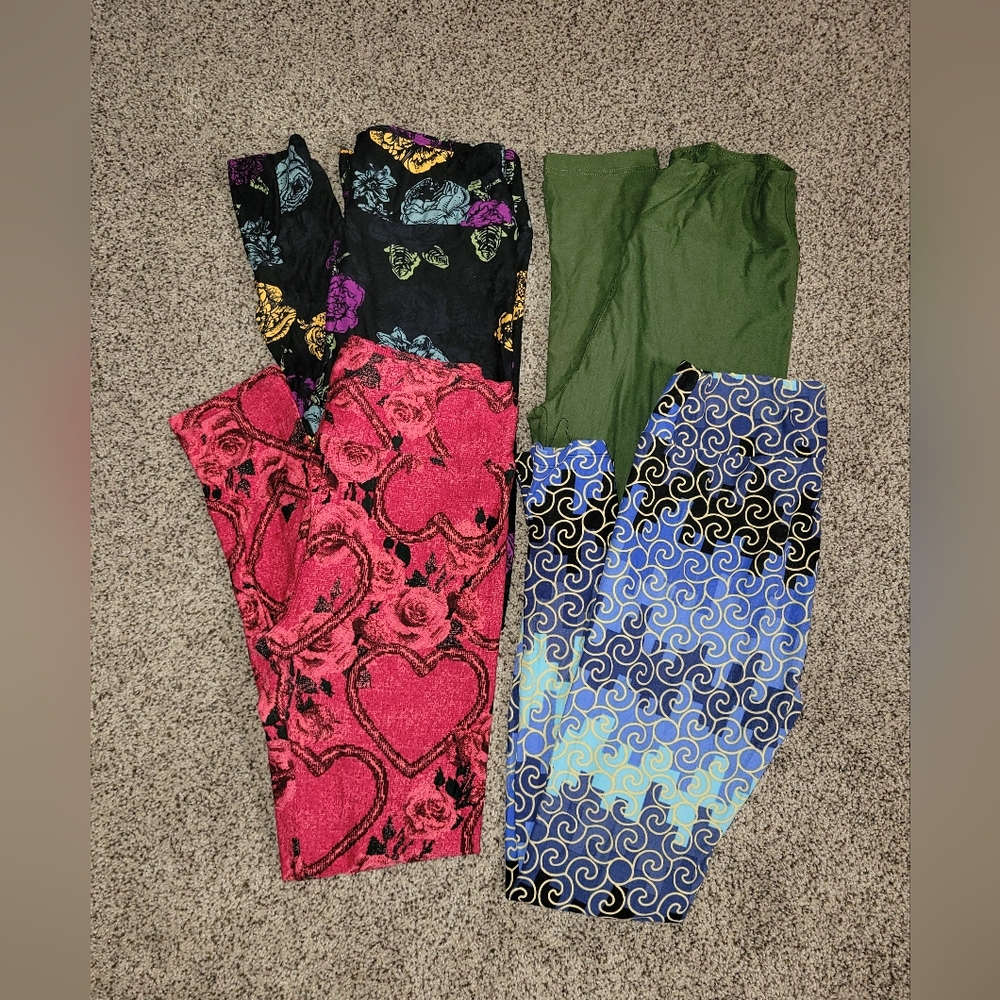 LuLaRoe Women's Leggings Set - Black, Red, Green, Blue